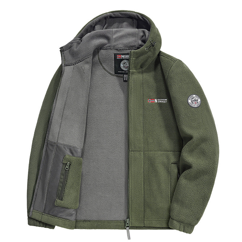 Herr Fleece Jacka med Praktisk Krage Protection