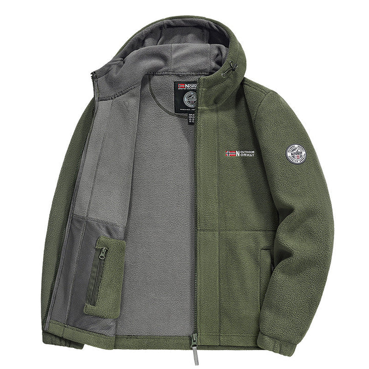 Herr Fleece Jacka med Praktisk Krage Protection