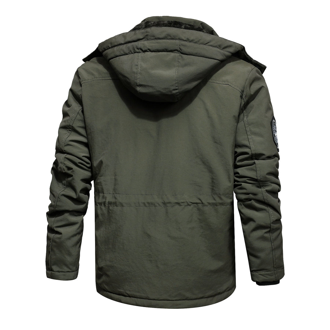 Herr Vattenavvisande Utility Parka med Teddyfoder, Huva, och Multifunction Fickor