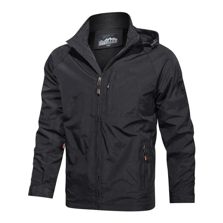 Herr Andningsbar Softshell Fältjacka med Huva, Vattenavvisande Skal och Multifunctional Bröstficka