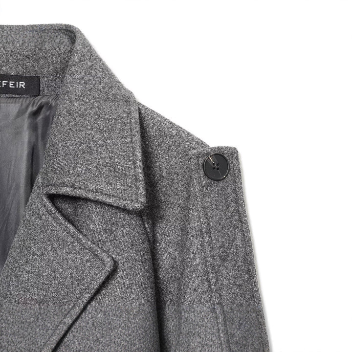 Dam lång ull trenchcoat med knytband