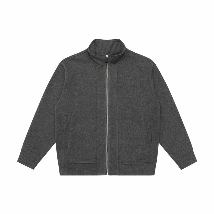 Unisex Lätt Ståkrage Jacka Gjord av Herringbone Structure med Hel Dragkedja