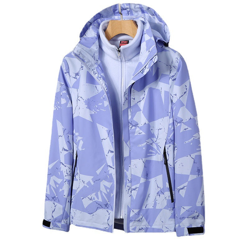 Dam två-layer softshelljacka med removable fleece inner jacka och huva