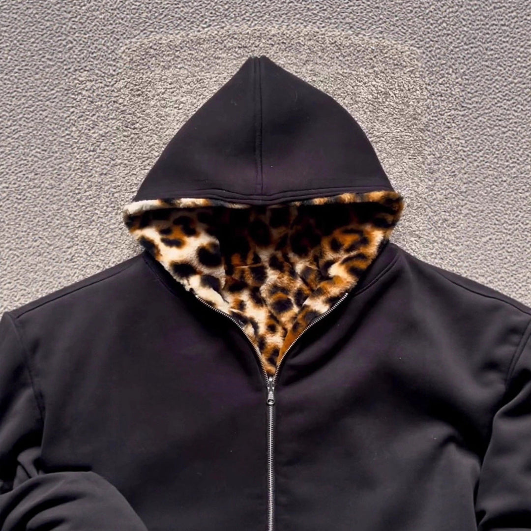 Dam Sporty Jacka med Leopard innerfoder