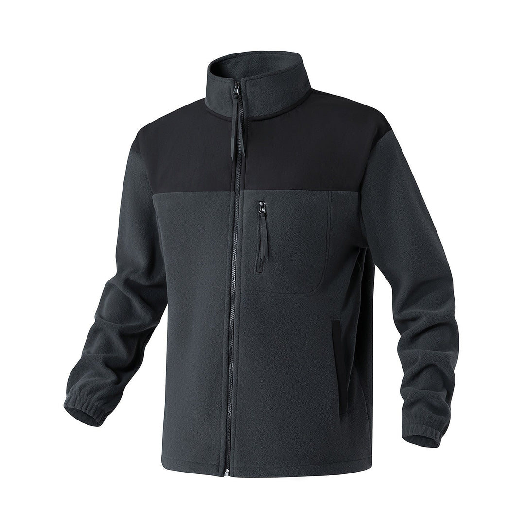Herr Fleecejacke med Verstärktem Schulterpaneel, Ståkrage och Brustreißverschluss
