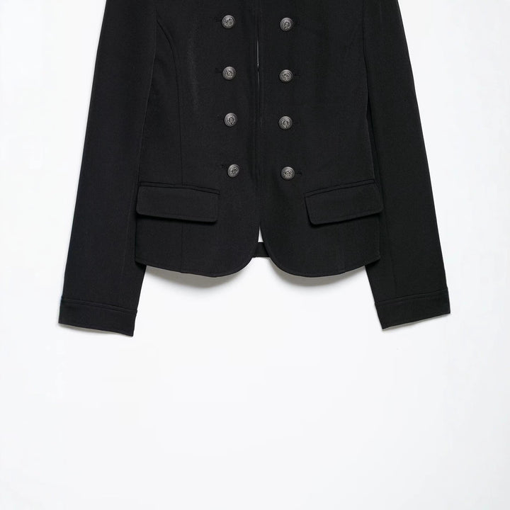 Dam Tailored Military Kort Jacka med Stå Krage och Double Row
