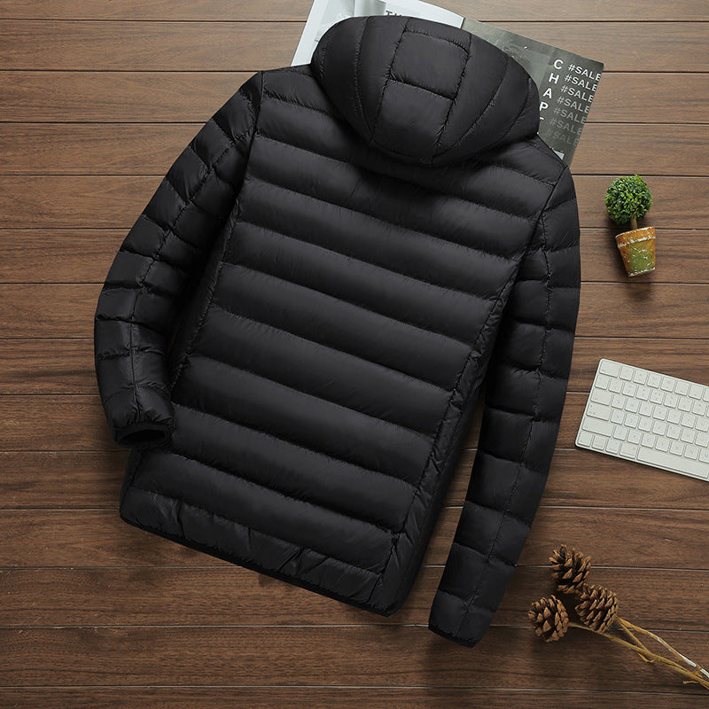Herr Ultra-Lätt Quiltad Parka med Huva och Thermoregulating Isolering