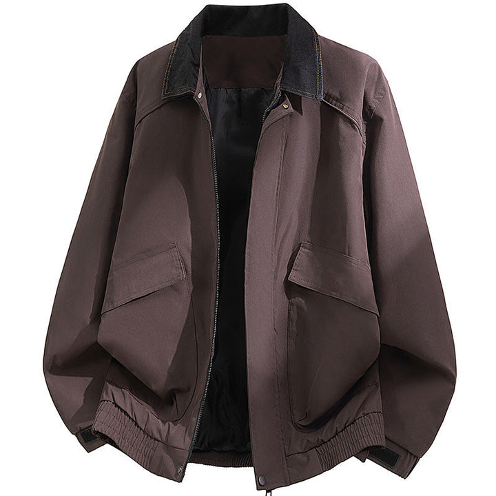 Herr oversize Funktion Blouson med Cord Krage, fickor med lock och elastisk fåll
