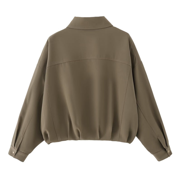 Dam Oversized Utility Jacka med Lockfickor, Drop Axel och Elastic Fåll