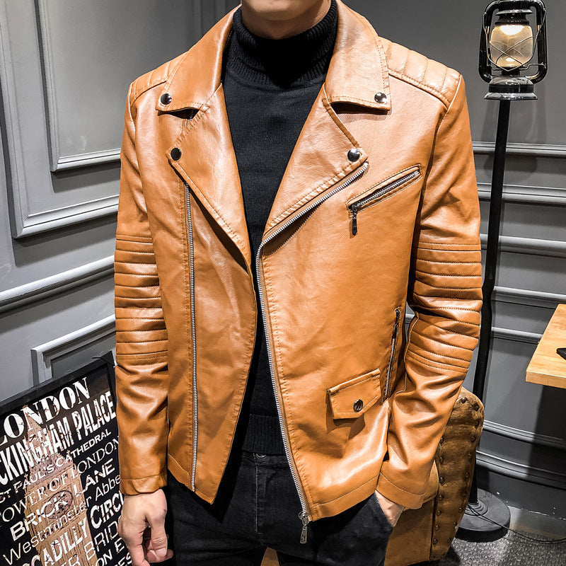 Herr Stilren Läderimitation Biker Jacka