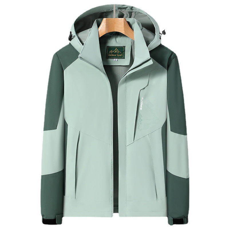Dam softshell Trekking jacka med andningsbar membrane, justerbar huva och colorblock design