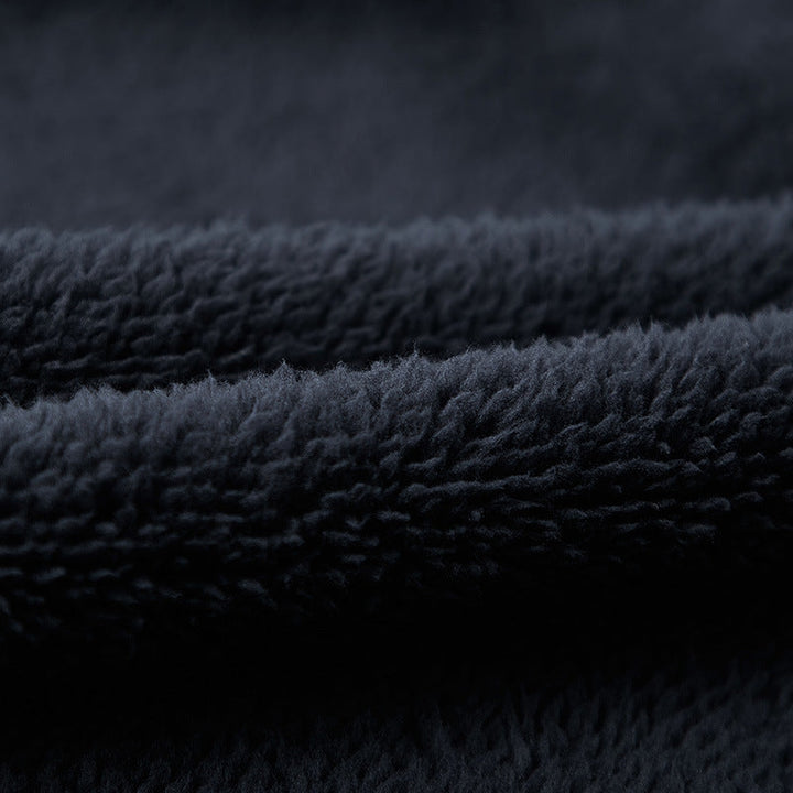 Herr Thermo Fleece Jacka med Double-Layered Sherpa Inre Foder och Standing Krage