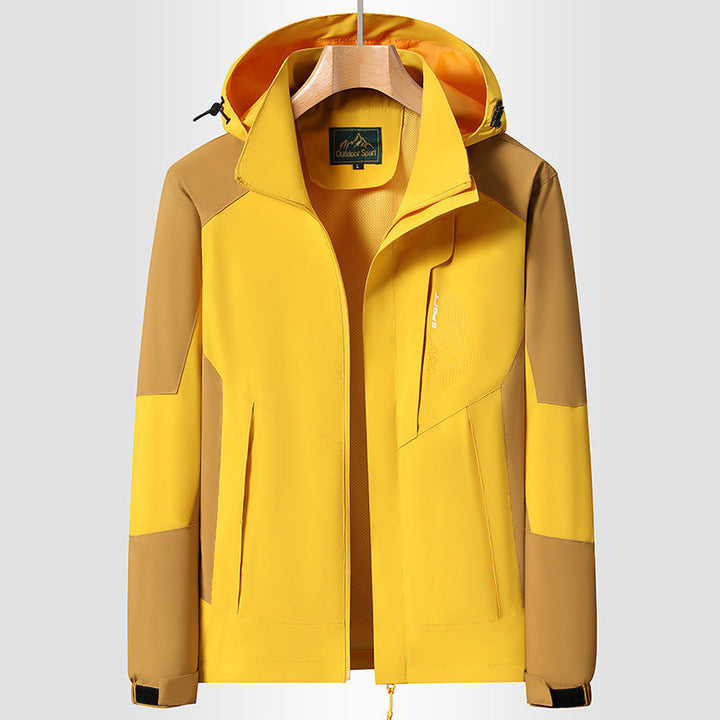 Dam softshell Trekking jacka med andningsbar membrane, justerbar huva och colorblock design