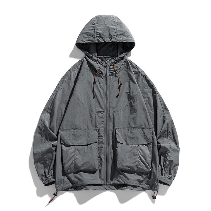 Dam Lätt Outdoorjacka med Huva och Fickor