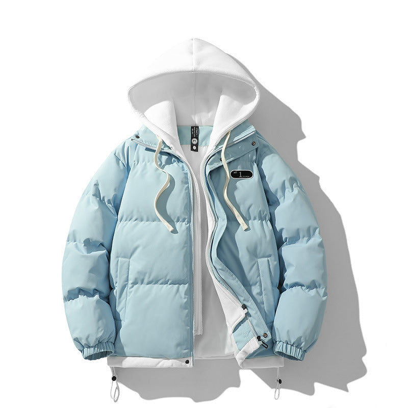 Herr Two-lager quiltad Jacka med Avtagbar Fleece Huva och Värmande Isolering