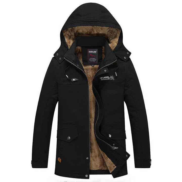 Herr Mid-Length Fält Parka i Urban Stil med Teddy Fleecefoder