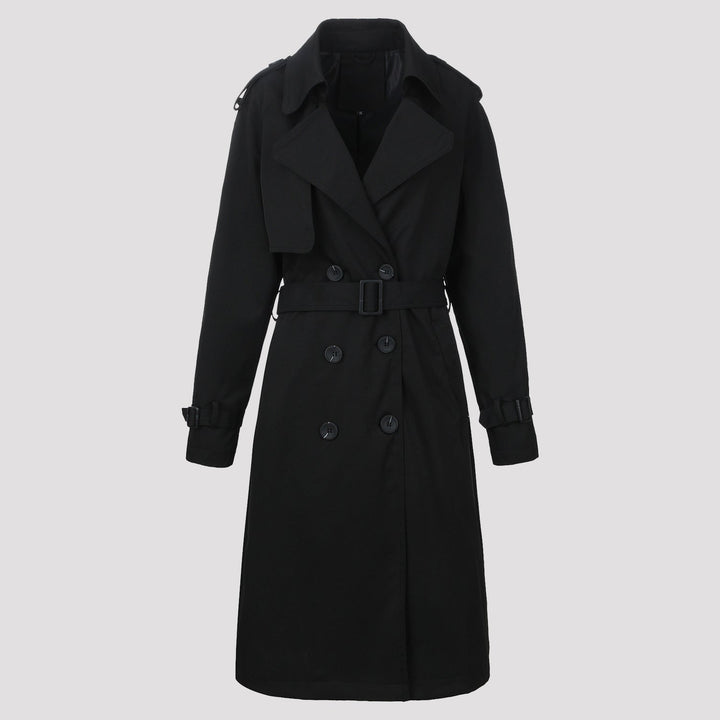 Dam Snygg Lång Trenchcoat med Belt