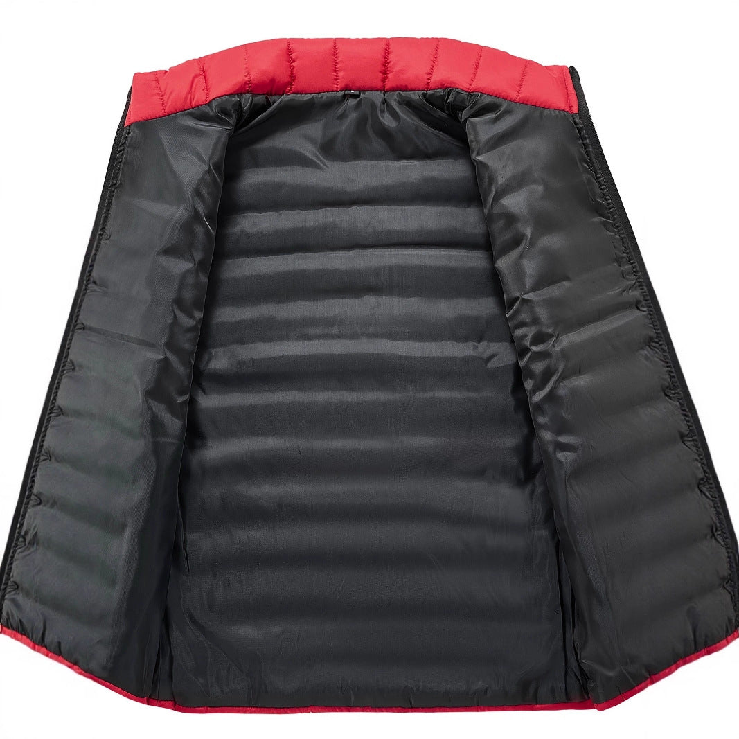 Herr Ultralight Vadderad Väst med Raised Krage och Insulating Termisk Filling