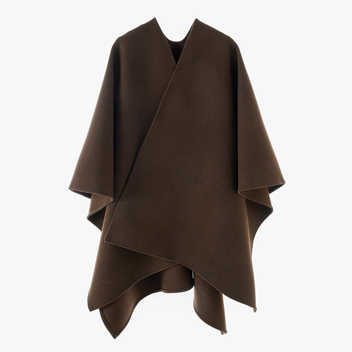 Dam oversized-capeponcho med Wrap look och V-Neck