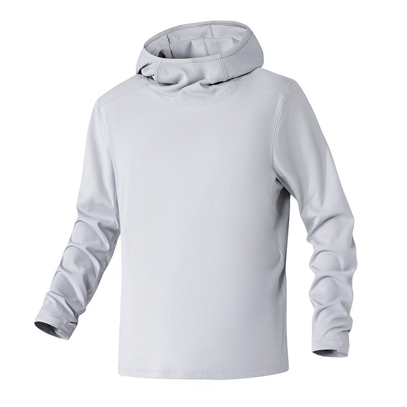 Herr Kapuzenpullover med Hohem Schalkragen Aus Teknisk Stretchjersey