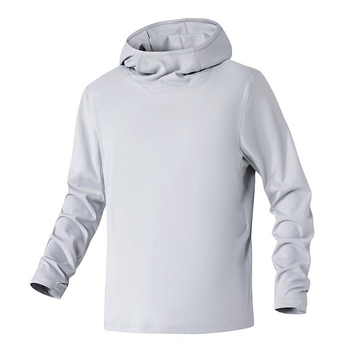 Herr Kapuzenpullover med Hohem Schalkragen Aus Teknisk Stretchjersey