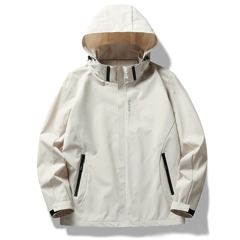 Herr Wind och Water-Repellent Softshell Jacka med Huva med Concealed Dragkedja Slå