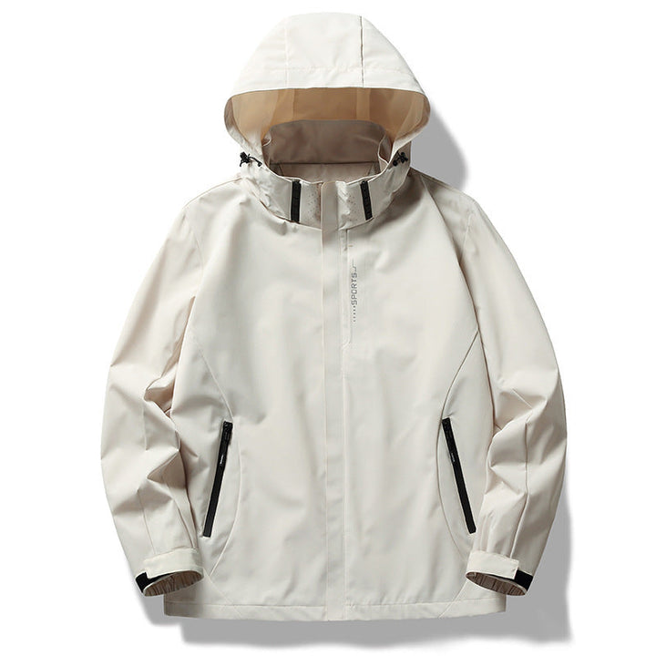 Herr Wind och Water-Repellent Softshell Jacka med Huva med Concealed Dragkedja Slå