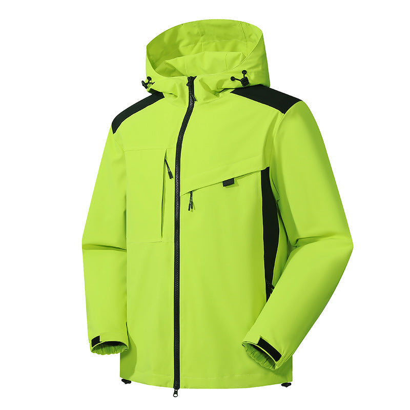 Herr Softshell Utomhus Jacka med Vattentät Membrane och Justerbar Huva