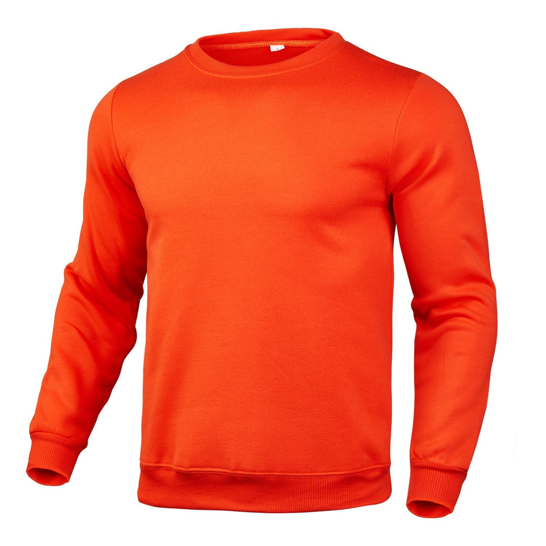 Herr Nan Klassisk Round Neck College-Tröja med Mjuk Fleece Inner Foder, Ribbad Fåll, och Reinforced Sömmar