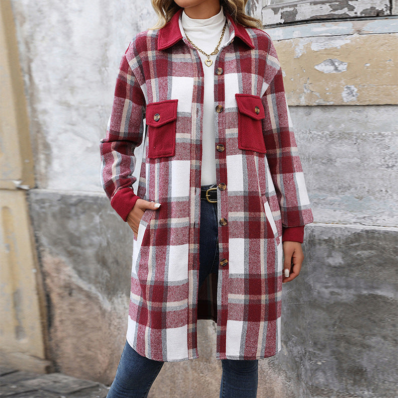 Dam lång Shirt jacka i Overshirt stil med Breast Flaps