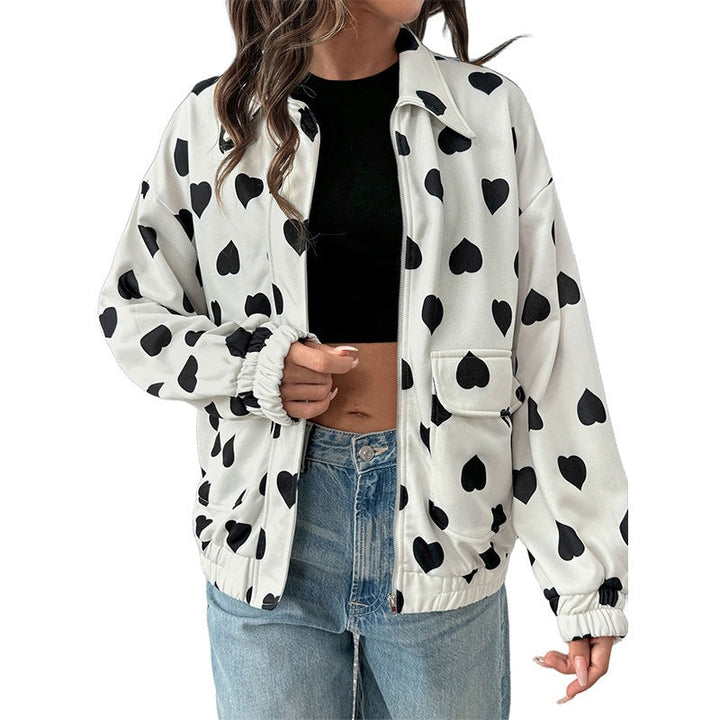 Dam Vadderad Jacka med Heart Design