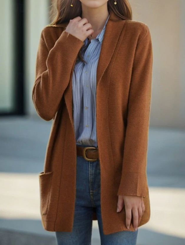 Dam Elegant och Bekväm Stickad Blazer