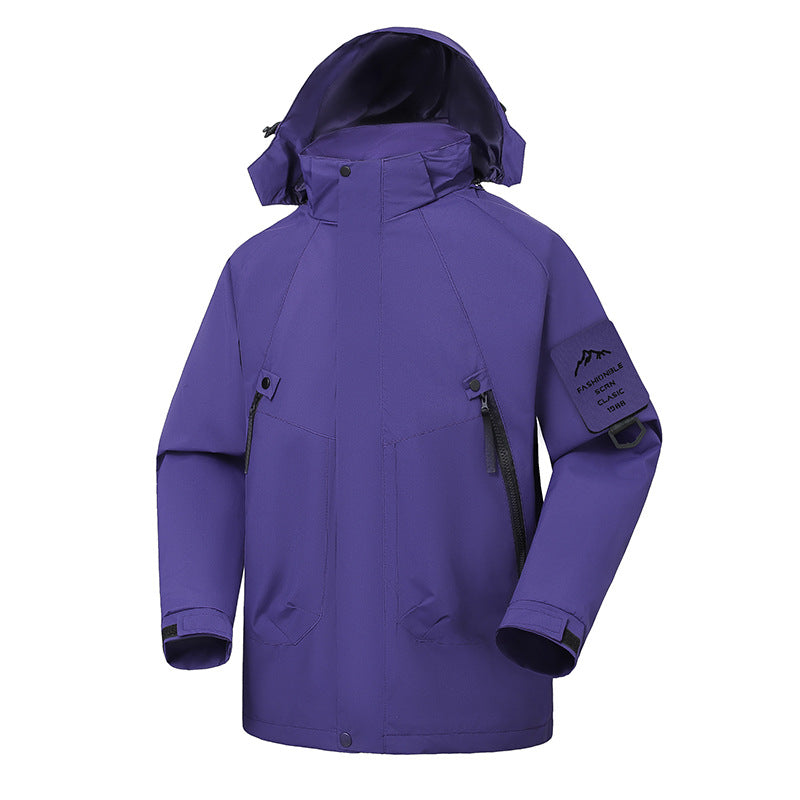Herr Vattentät Softshell Utomhus Jacka med Justerbar Huva och Sealed Sömmar
