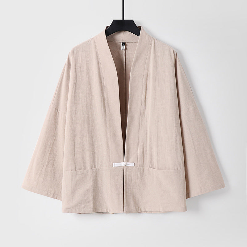 Dam lätt Kimono jacka gjord bomull Blend med lös passform