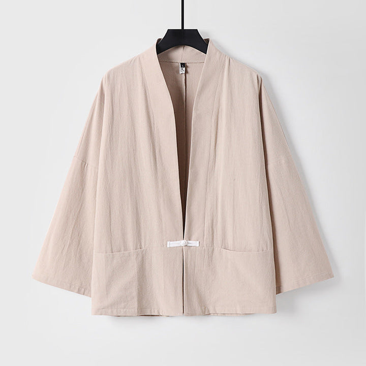 Dam lätt Kimono jacka gjord bomull Blend med lös passform