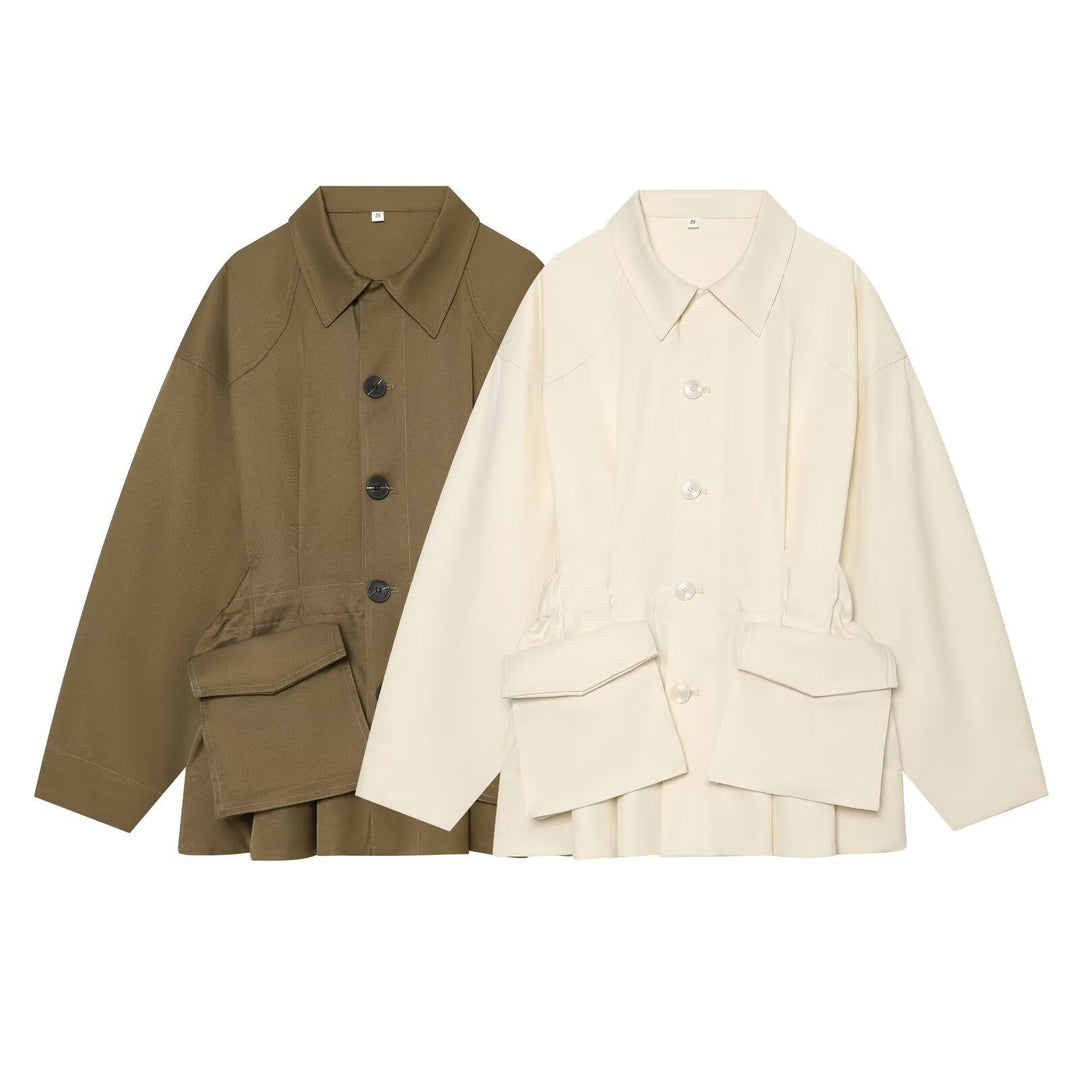 Dam Oversize Utilityjacka med Stora Lock Fickor och Drawstring