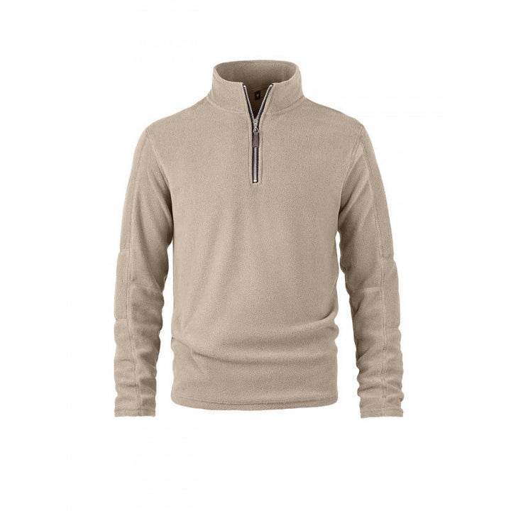 Herr Fleece Pullover med Halv Dragkedja och Ståkrage