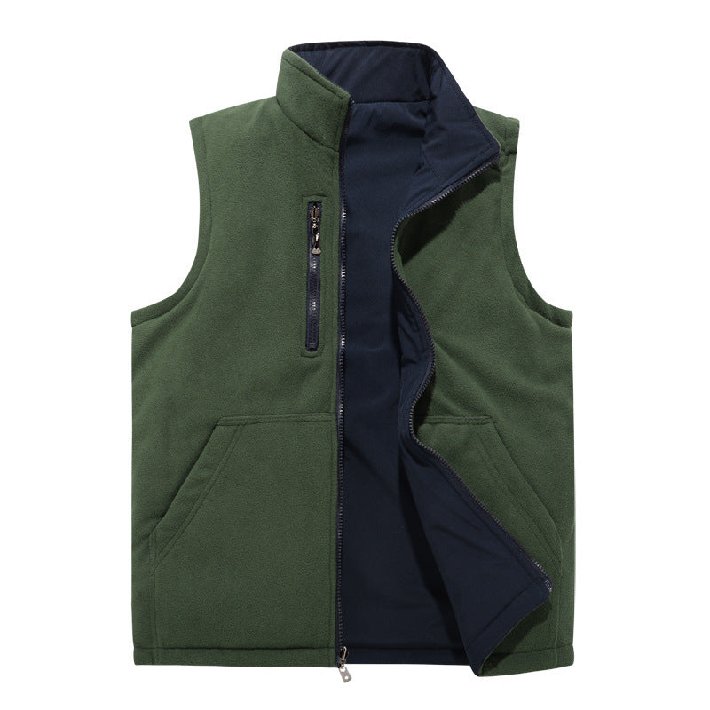 Herr Softshell Väst med Fleecefoder, Vindskyddande Yttre Lager och Hög Stående Krage