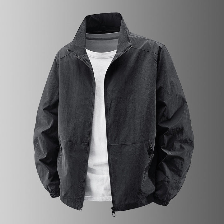 Herr Ultralight Technical Blouson Jacka med Elastisk Muddar, Dold Dragkedjefickor och Andningsbar Nylon Mix