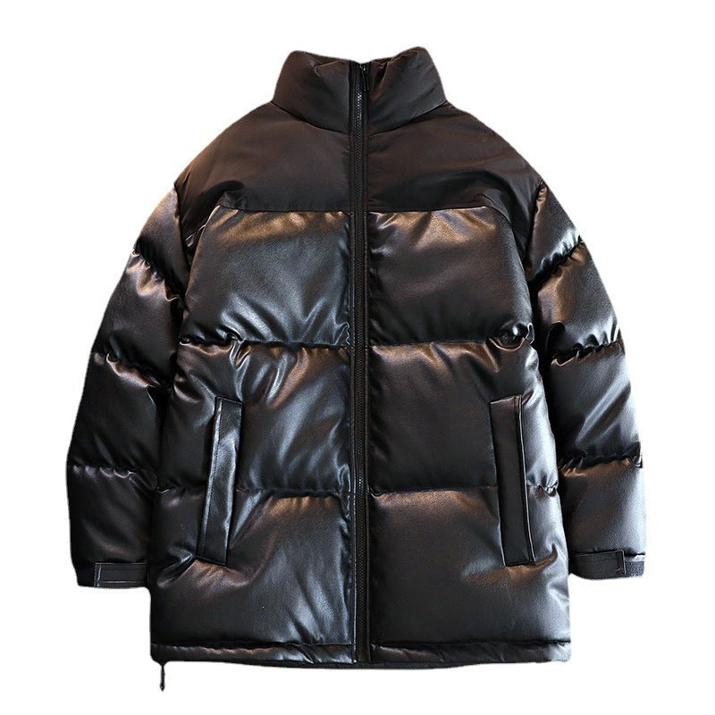 Unisex vadderad oversize kviltad jacka med ståkrage och dold dragkedja
