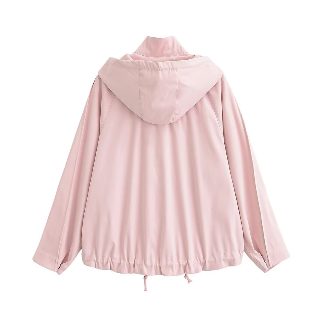 Dam Utility Parka i Boxig Skärning med Huva, Drawstring, och Patch Lock Fickor