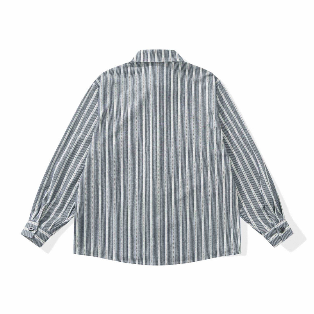 Dam Randig Overshirt Jacka med Bröstficka