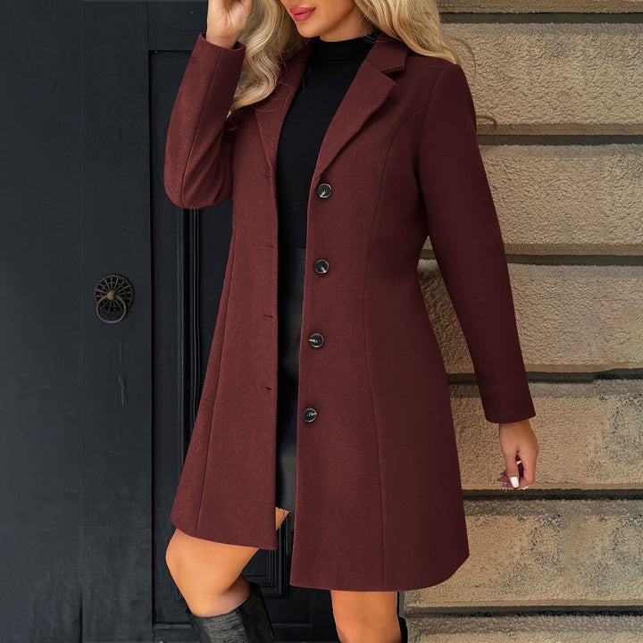 Dam elegant och stilren lång blazer jacka