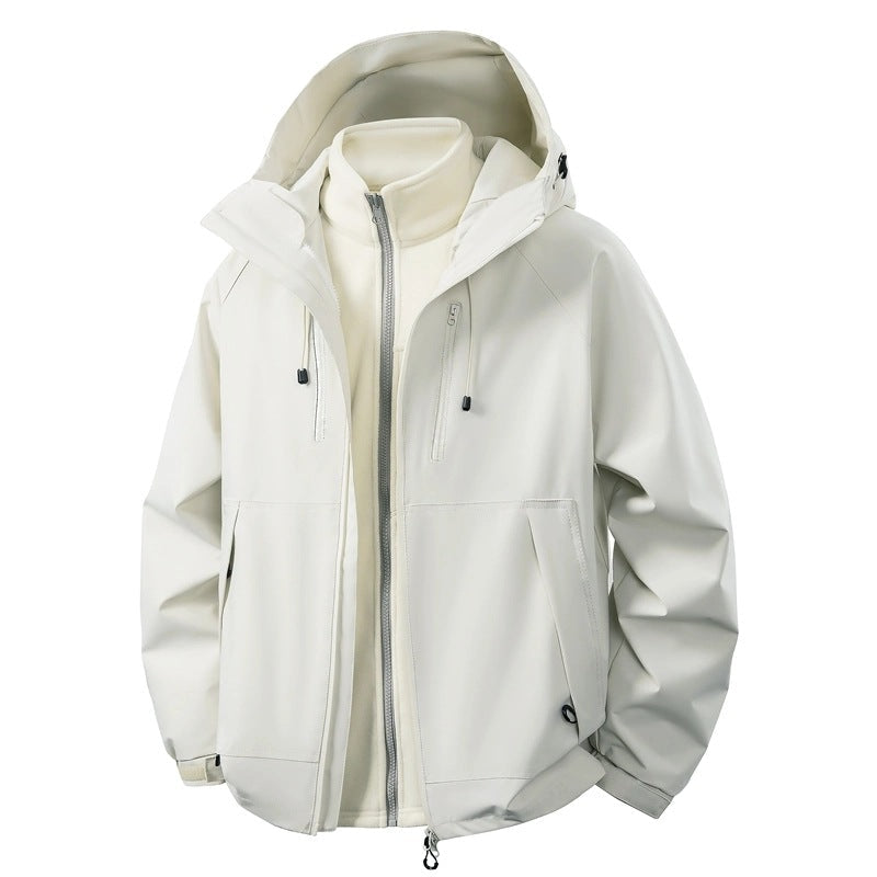 Herr Softshell Hybrid Jacka med Uttagbar Fleecefoder Vindskyddande Vattenavvisande