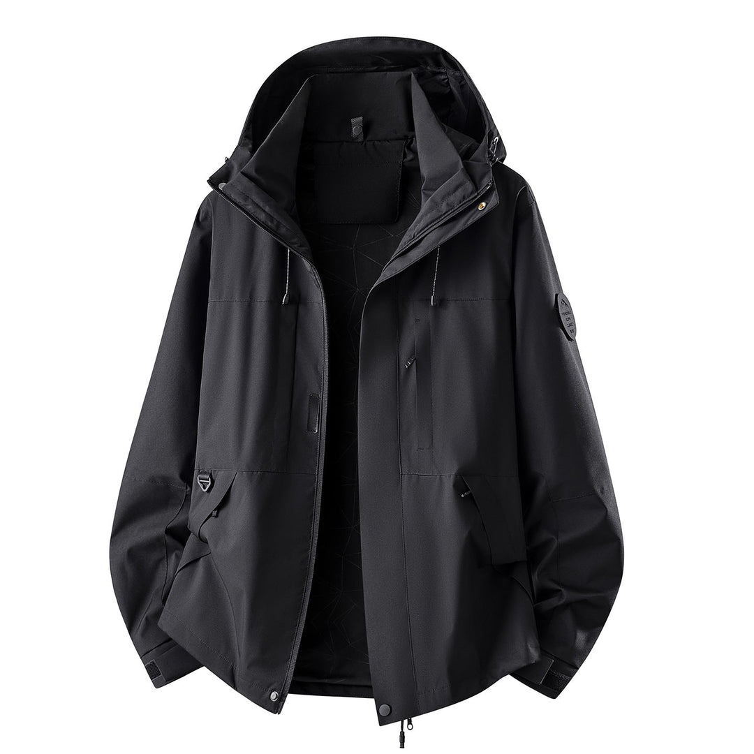 Herr Vattenavvisande Oversized Frilufts Jacka med Huva, Andningsbar Softshell &amp; Funktion Fickor