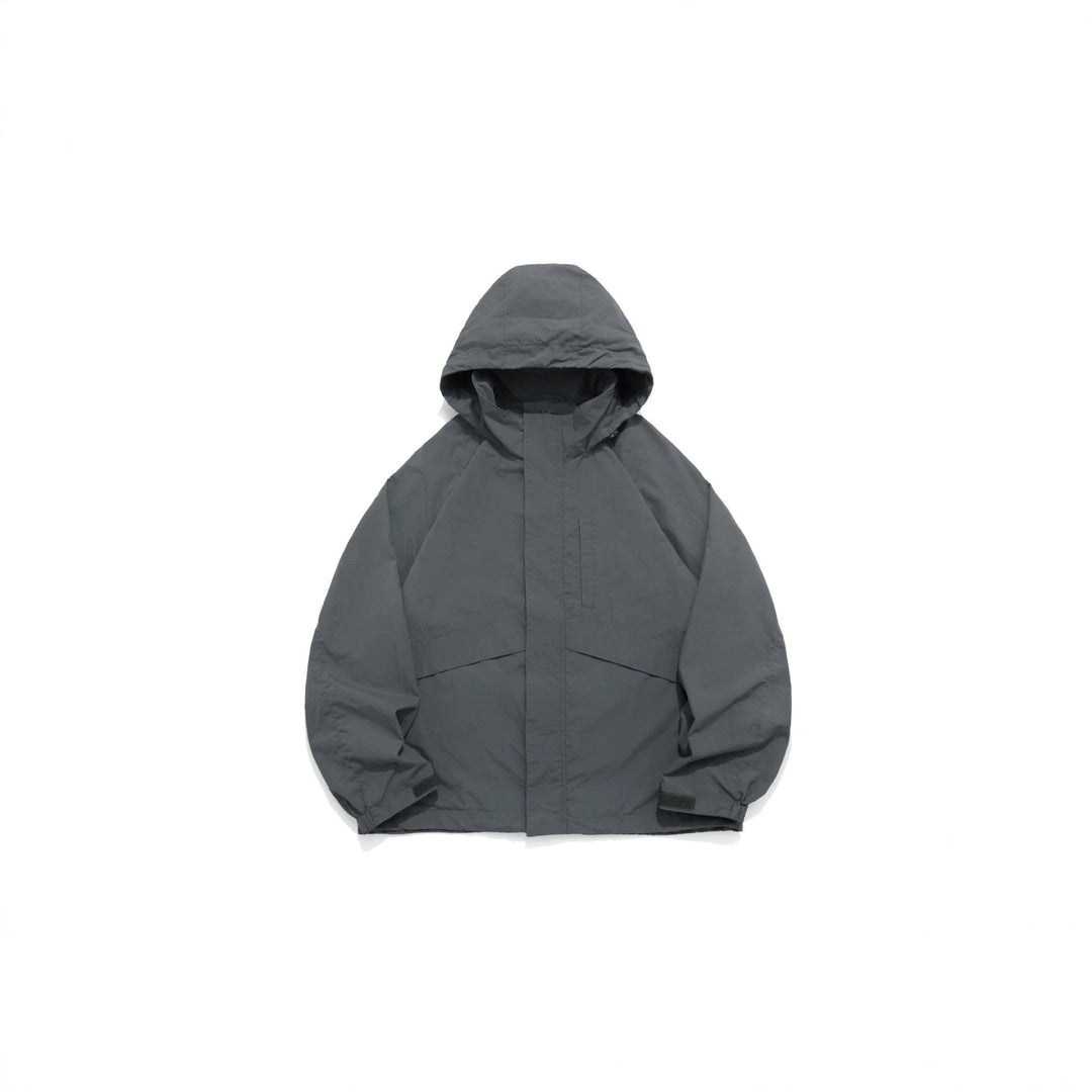 Unisex Bred Water-Repellent med Huva Parka med Concealed Dragkedja Lock och Lockfickor