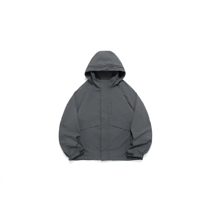 Unisex Bred Water-Repellent med Huva Parka med Concealed Dragkedja Lock och Lockfickor