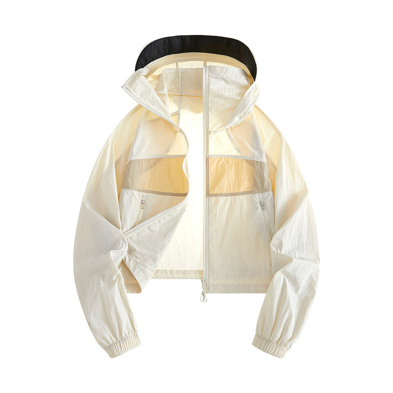 Dam Lätt Windbreaker Jacka med Justerbar Huva