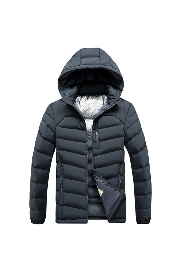 Herr Insulated Vadderad Jacka med Huva och Thermoreflect Inre Foder