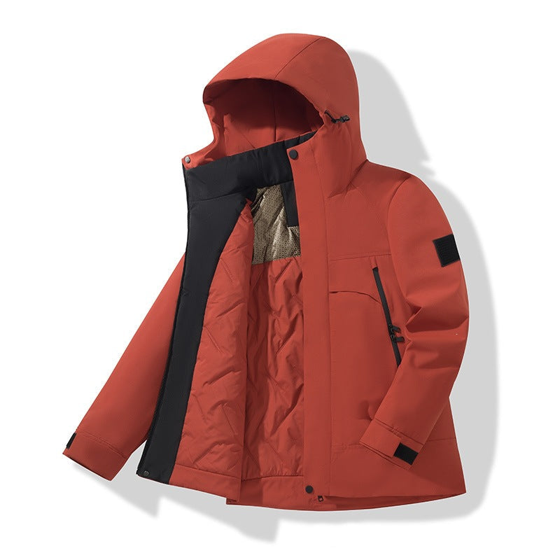 Unisex Isolerad Softshell Parka med Avtagbar Huva och Termisk Foder
